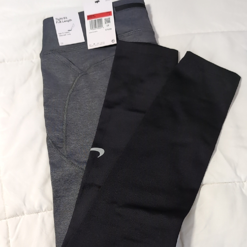 Nike Black and Gray Dri-FIT Leggings